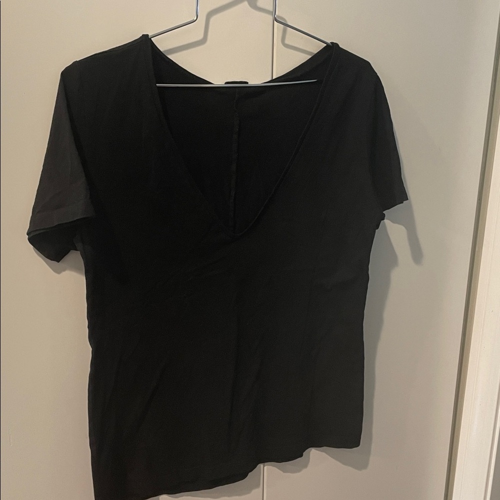 John Gault black v-neck t-shirt